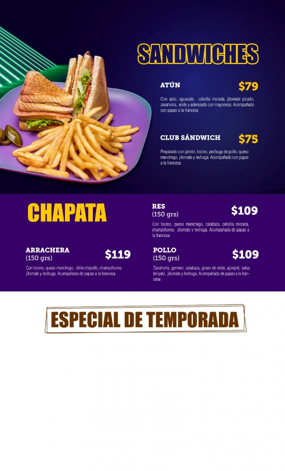 Sandwiches y Chapatas